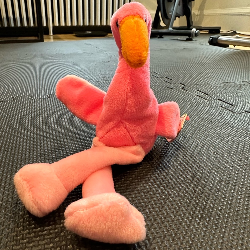 5/$30 - 1995 Ty Beanie Babies - Pinky Pink Flamingo Beanie Baby